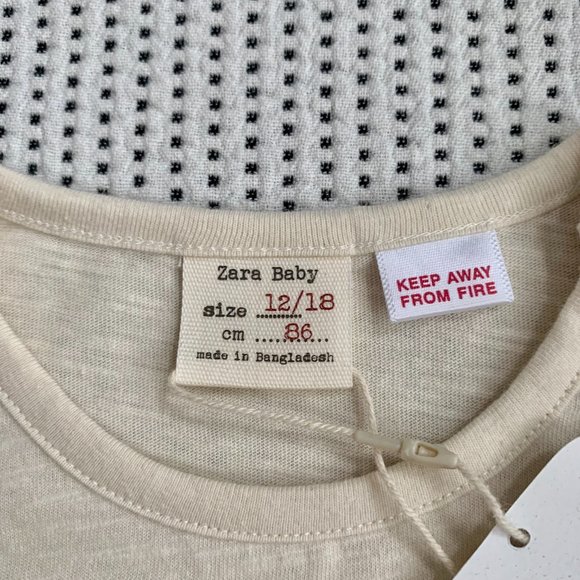 NWT Zara Long Sleeved Tee Shirt | 12-18m - Picture 3 of 9
